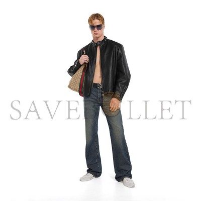 GUCCI LEATHER JACKET WITH HORSEBIT 864931